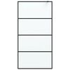 vidaXL Pregrada za tuš črna 100x195 cm motno ESG steklo