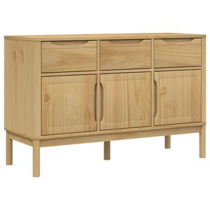 vidaXL Garderobna omara FLORO vo&scaron;č. rjava 114x43x74 cm trdna borovina