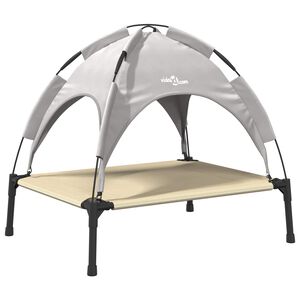 vidaXL Leži&scaron;če za psa 63 x 49,5 x 60 cm Jeklo Srebrno siva