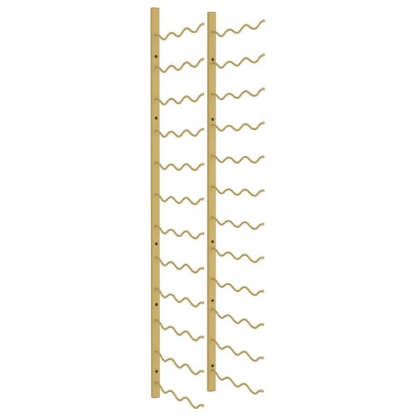 vidaXL Stensko stojalo za vino za 36 steklenic zlato železo