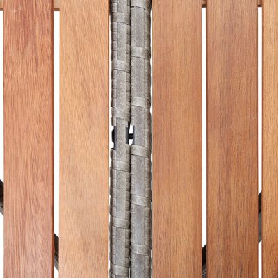 vidaXL Vrtna miza siva 115x74 cm poli ratan in akacijev les