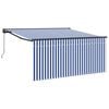 vidaXL Retraktilna tenda Modra in bela 300 x 250 cm