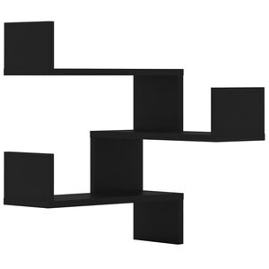 vidaXL Stenske kotne police 2 kosa črne 40x40x50 cm iverna plo&scaron;ča