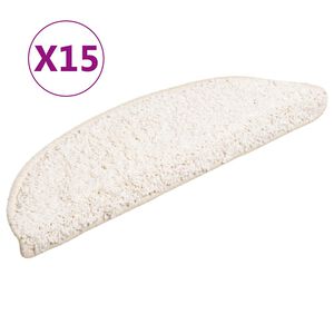 vidaXL Stopni&scaron;čne preproge 15 kosov 56x17x3 cm bele polkrožne