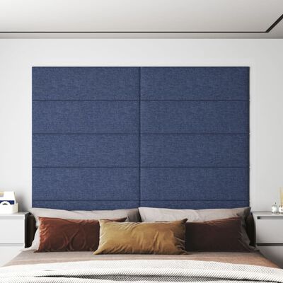 vidaXL Stenski paneli 12 kosov modri 90x30 cm blago 3,24 m²