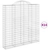vidaXL Obokane gabion ko&scaron;are 14kosov 200x30x200/220cm pocinkano železo