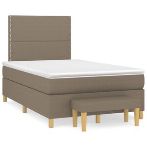 vidaXL Box spring postelja z vzmetnico taupe 120x200 cm blago