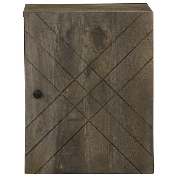 vidaXL Stenska kopalni&scaron;ka omarica črna 38x33x48 cm masivni les Mango