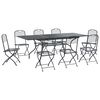 vidaXL Komplet za jedilnico v vrtu 9 pcs Antracit 212 x 90 x 76 cm