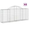 vidaXL Obokane gabion ko&scaron;are 8 kosov 200x30x80/100 cm cinkano železo