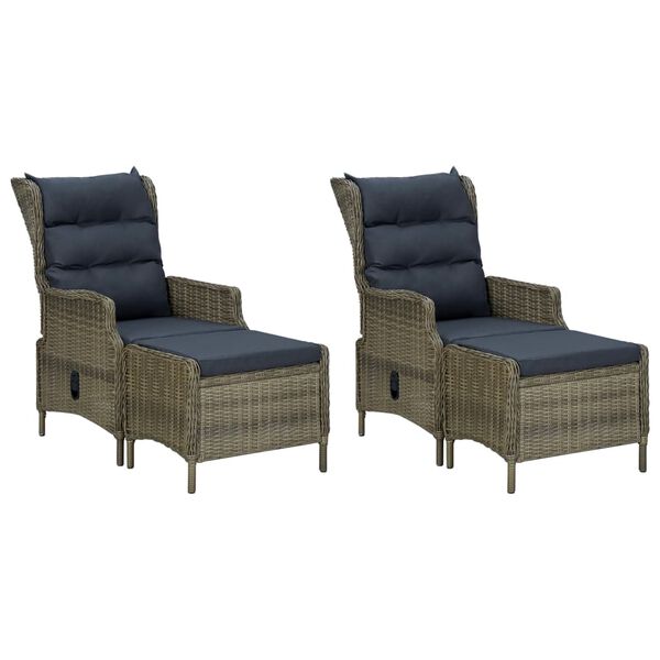 vidaXL Vrtna jedilna garnitura 5-delna rjava