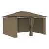 vidaXL Vrtni &scaron;otor z zavesami 4x3 m taupe 180 g/m&sup2;