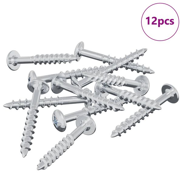 vidaXL Vijak 12 pcs srebrna 9,8 x 35 mm elezo