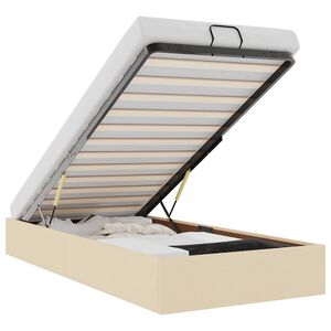 vidaXL Otomanski posteljni okvir brez vzmetnice krem 100x200 cm blago