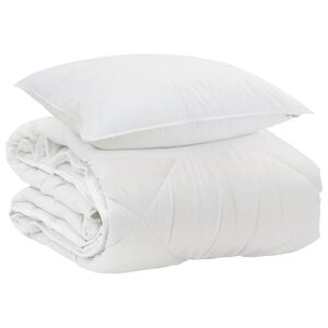 vidaXL Celosezonski pokrivalo z blazino 2 pcs Bela Mikrovlakna