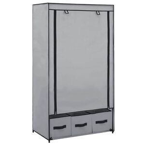 vidaXL Garderobna omara siva 87x49x159 cm iz blaga