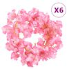 vidaXL Cvetlična girlanda 6 kosov temno roza 180 cm