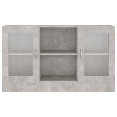 vidaXL Vitrina betonsko siva 120x30,5x70 cm iverna plošča