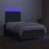 vidaXL Box spring postelja z vzmetnico LED temno siva 120x190 cm blago