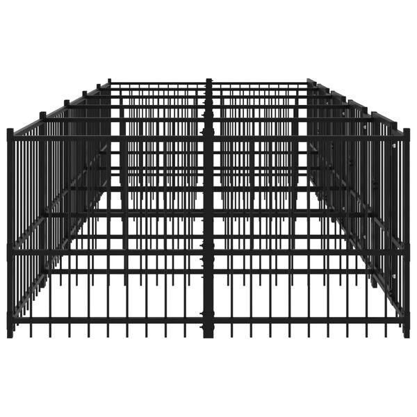 vidaXL Zunanji pasji boks jeklo 9,38 m&sup2;