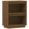 vidaXL Konzolna omarica medeno rjava 60x34x75 cm trdna borovina