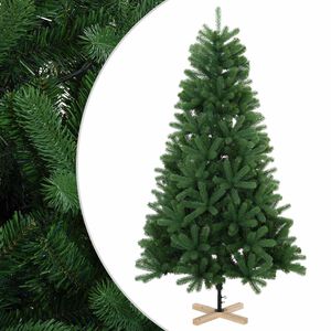 vidaXL Umestno božično drevo 120 cm PVC in trden borov les Zelena