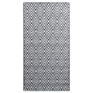 vidaXL Zunanja preproga ARAKIL bela in črna 160x230 cm PP