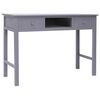 vidaXL Pisalna miza siva 108x45x76 cm trden les pavlovnije