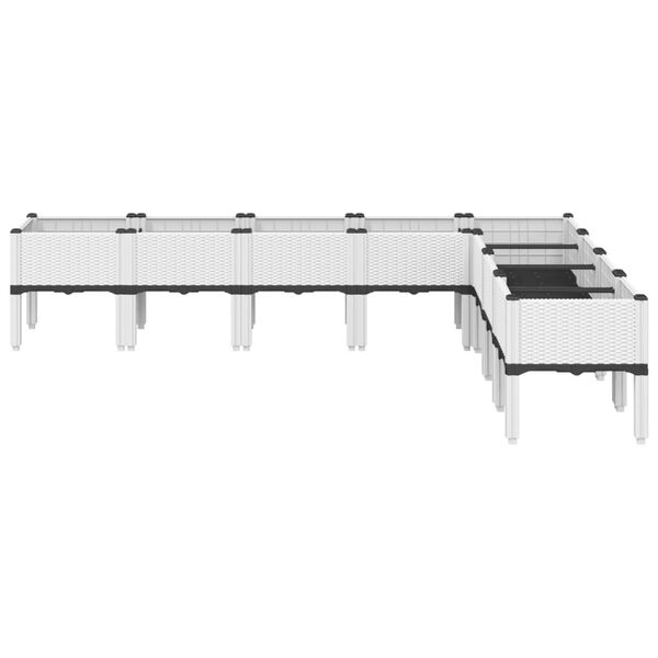 vidaXL Cvetlično korito z nogami belo 200x160x42 cm PP
