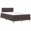 vidaXL LED Box Spring Postelja Temno rjava 120 x 190 cm blago