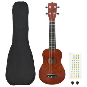 vidaXL Otro&scaron;ki ukulele soprano s torbo naravna 21"