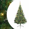 vidaXL Umjetna preddekorirana božićna jelka Zelena 180 cm PVC