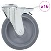vidaXL Gibljiva kolesa z luknjami za sornik 16 kosov 125 mm