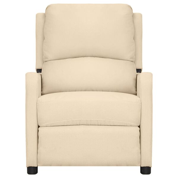 vidaXL Masažni stol s funkcijo vstajanja krem blago