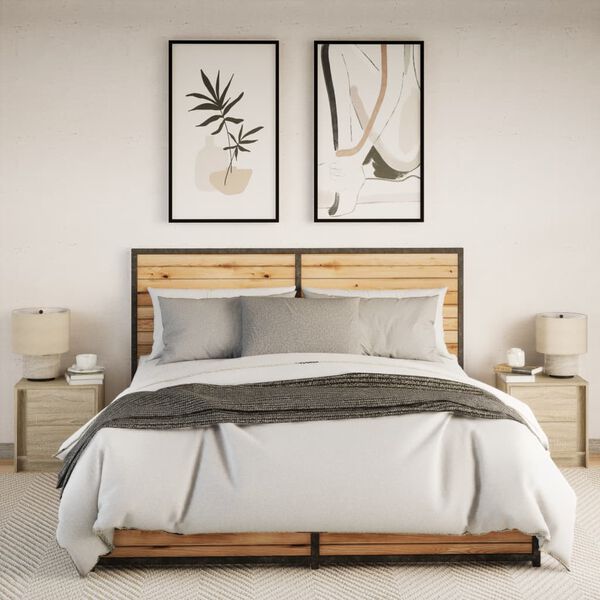 vidaXL Nočna omarica z LED lučkami 2 kosa sonoma hrast inženirski les