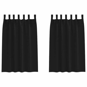 vidaXL Zavese za zatemnitev z obroči 2 kos Črna 175 x 140 cm Poliester