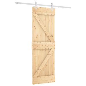 vidaXL Drsna vrata 70 x 210 cm Masiven borov les (neobdelan)