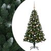 vidaXL Umjetno božično drevo z okrasnimi kroglami 120 cm 150 LED