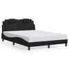 vidaXL Posteljni okvir brez vzmetnice Viana črn 140x190 cm umetno usnje