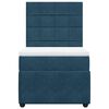 vidaXL Box spring postelja z vzmetnico temno modra 90x200 cm žamet