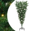 vidaXL Obrnjena umetna praznična jelka s setom kroglic Zelena 150 cm
