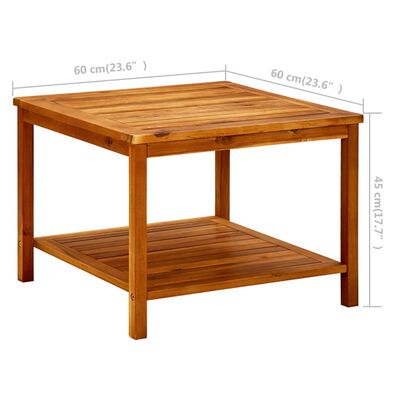 vidaXL Klubska mizica 60x60x45 cm trden akacijev les
