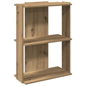 vidaXL Knjižna omara 3-nadstropna artisan hrast 60x30x80 cm inž. les