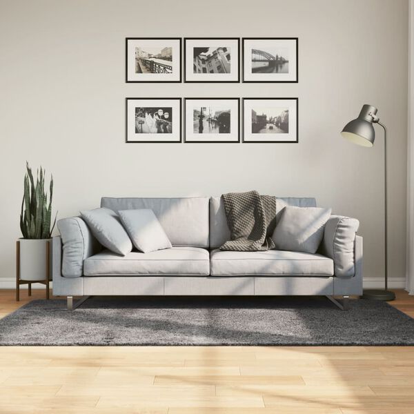 vidaXL Preproga HUARTE s kratkimi vlakni pralna antracit 120x170 cm