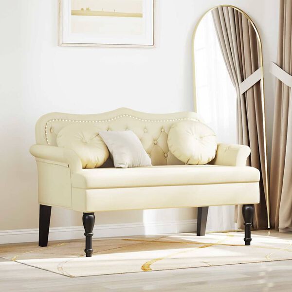 vidaXL Chesterfield klop krema 120,5 x 65 x 75 cm Umjetno usnje