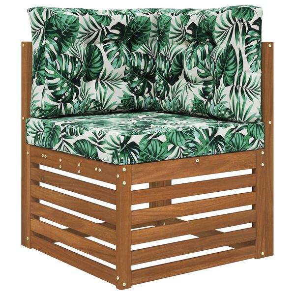 vidaXL Zunanja blazina za kavč 3 pcs Vzorec lista Poliester