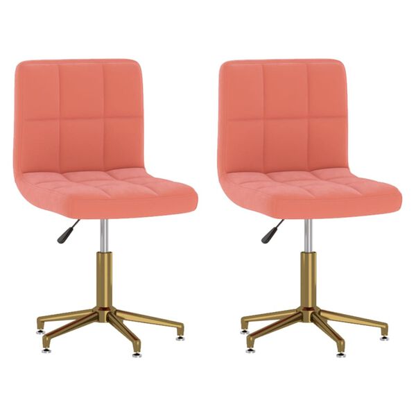 vidaXL Vrtljiv jedilni stol 2 kosa roza žamet