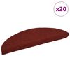 vidaXL Preproge za stopnice samolepilne 20 kosov 56x17x3 cm bordo rdeče polkrožne