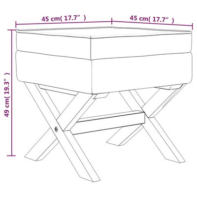 vidaXL Stolček s prostorom za shranjevanje svet. siv 45x45x49 cm žamet