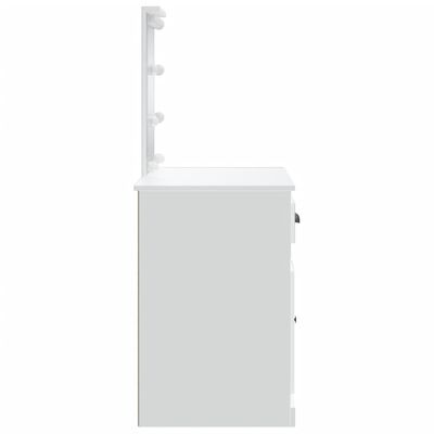 vidaXL Toaletna mizica z LED lučkami bela 90x42x132,5 cm